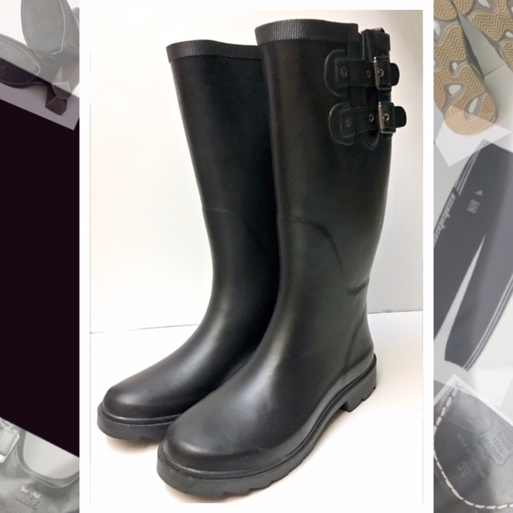 Chooka Top Solid Black Rain Boot Size 6 - image 4